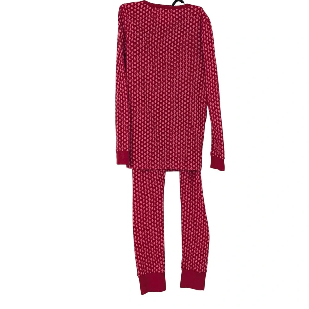 Crewcuts Red Pink Pine Tree Cotton Pajama Set‎ Size 14 Holiday Sleepwear NWOT
